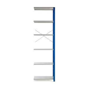 Regał MIX moduł dodatkowy, 3000x800x600 mm, niebieski, szare półki