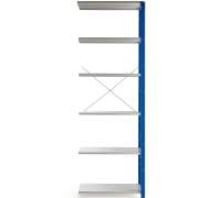 Regał MIX moduł dodatkowy, 3000x1000x400 mm, niebieski, szare półki