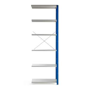 Regał MIX moduł dodatkowy, 3000x1000x400 mm, niebieski, szare półki