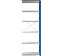 Regał MIX moduł dodatkowy, 3000x1000x500 mm, niebieski, szare półki