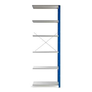Regał MIX moduł dodatkowy, 3000x1000x500 mm, niebieski, szare półki