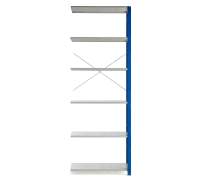 Regał MIX moduł dodatkowy, 3000x1000x600 mm, niebieski, szare półki