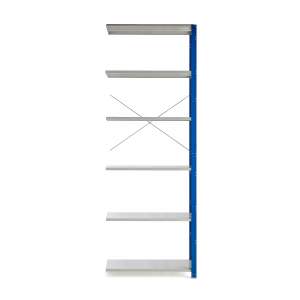 Regał MIX moduł dodatkowy, 3000x1000x600 mm, niebieski, szare półki