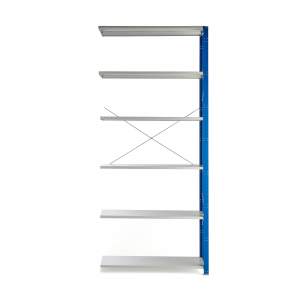 Regał MIX moduł dodatkowy, 3000x1300x400 mm, niebieski, szare półki