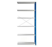 Regał MIX moduł dodatkowy, 3000x1300x500 mm, niebieski, szare półki