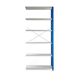 Regał MIX moduł dodatkowy, 3000x1300x600 mm, niebieski, szare półki