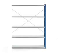 Regał MIX moduł dodatkowy, 1740x1300x400 mm, zamknięta rama końcowa, niebieski, szary