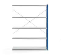 Regał MIX moduł dodatkowy, 1740x1300x500 mm, zamknięta rama końcowa, niebieski, szary