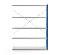 Regał MIX moduł dodatkowy, 1740x1300x600 mm, zamknięta rama końcowa, niebieski, szary