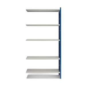 Regał MIX Moduł dodatkowy, 2100x1000x400 mm, zamknięta rama końcowa, niebieski, szary