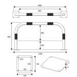 Bariera ochronna, prosta, 1000 mm, żółto-czarny