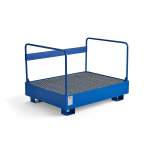 Paleta na 2 beczki z kratą i relingiem, 240 L