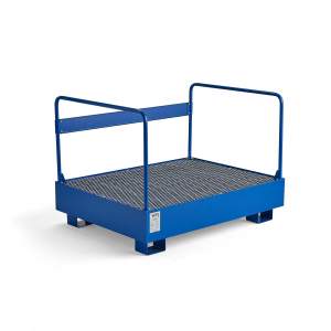 Paleta na 2 beczki z kratą i relingiem, 240 L