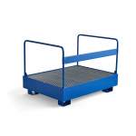 Paleta na 2 beczki z kratą i relingiem, 240 L