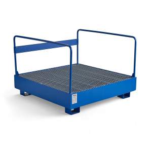 Paleta na 4 beczki z kratą i relingiem, 310 L