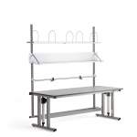 Stół do pakowania MOTION, z regulacją wysokości, 2000x800 mm, jasnoszary