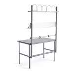 Kompletny stół roboczy z regulacją wysokości MOTION, manualny, 1500x800 mm, jasnoszary