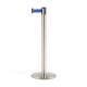 Słupek odgradzający z taśmą, 3650 mm, szczotkowana stal, niebieska taśma