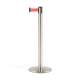 Słupek odgradzający z taśmą, 3650 mm, szczotkowana stal, czerwona taśma