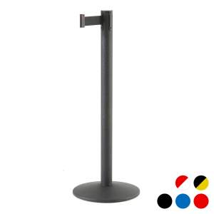 Słupek odgradzający z taśmą, 3650 mm, czarny