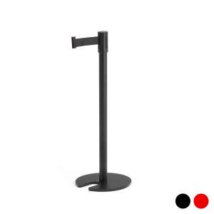 Słupek odgradzający z taśmą, 2000 mm, czarny