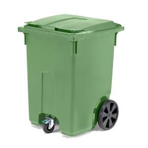 Kontener na odpady CLASSIC, na kołach z hamulcem, 370 L, zielony
