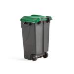 Kosz do segregacji LEWIS z pokrywą, 120L, zielony
