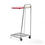 Stojak na worki na śmieci, 1050x430x450 mm, 125 L, czerwona pokrywa