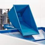 Kontener wywrotka AZURE, samowyładowczy, 1700x1215x1045 mm, 1100 L, niebieski