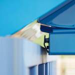 Kontener wywrotka AZURE, samowyładowczy, 1700x1215x1045 mm, 1100 L, niebieski