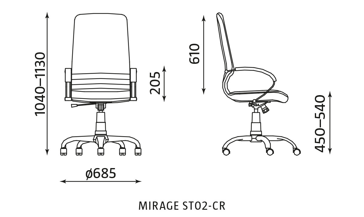 Fotel Mirage ST02-CR PF31-CR-SP01 TILT/C SP01 SH