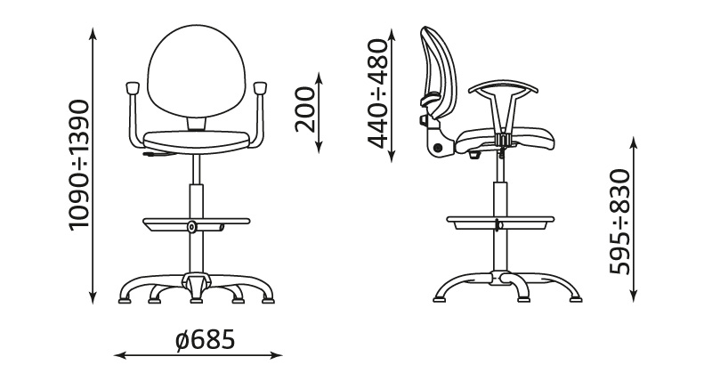 Krzesło specjalistyczne SMART WHITE GTP27 steel04 z podnóżkiem i mech. CPT C06