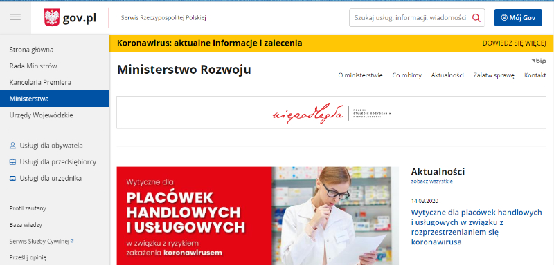 Zalecenia Ministerstwo Rozwoju i Głównego Inspektoratu Sanitarnego