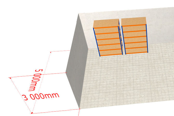 Rys. 1. Etap projektowania magazynu – planowanie rozmieszczenia regałów magazynowych Etap projektowania magazynu – planowanie rozmieszczenia regałów magazynowych